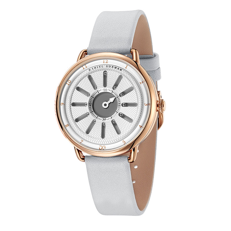 Gravity Series – Montre à bracelet en cuir véritable avec billes en acier magnétiques radiales et orbitales