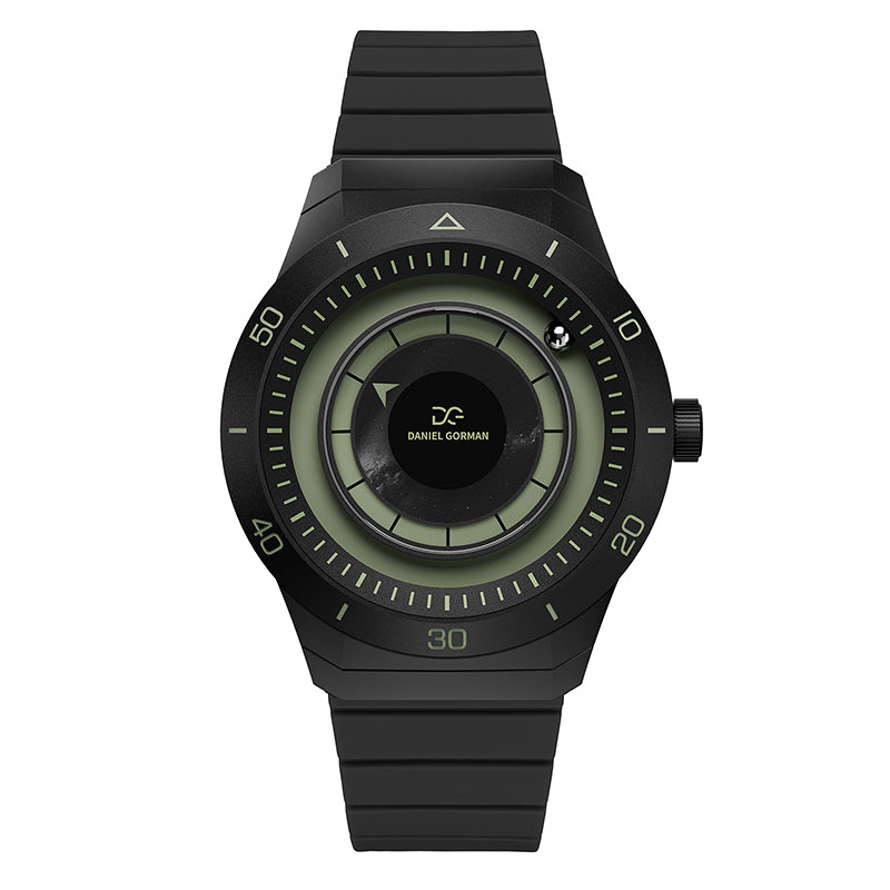 Daniel Gorman Sparkling Galaxy Series Quartz Gravity 2077 watch featuring a cosmic galaxy-inspired design with futuristic aesthetics.