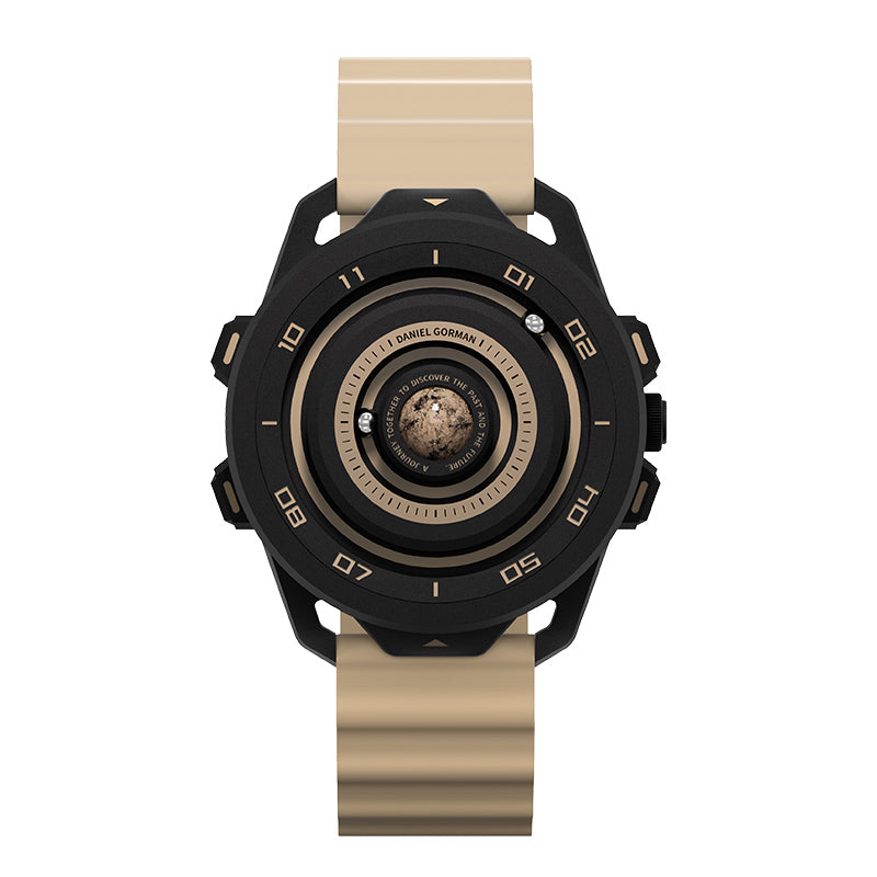 Daniel Gorman Planet Series Quartz Gravity watch featuring orbital lume design and futuristic planetary-inspired aesthetics.