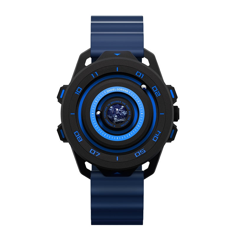 Daniel Gorman Planet Series Quartz Gravity watch featuring orbital lume design and futuristic planetary-inspired aesthetics.