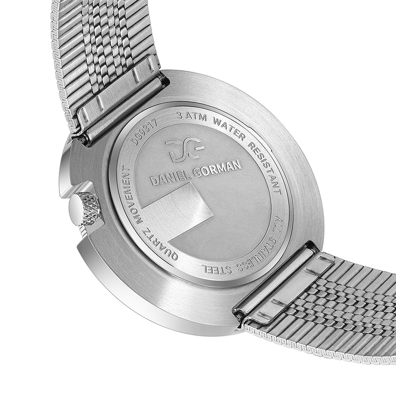 Daniel Gorman Grit Geometry Milan quartz watch featuring a minimalist geometric design with interchangeable dial system and refined modern aesthetics.