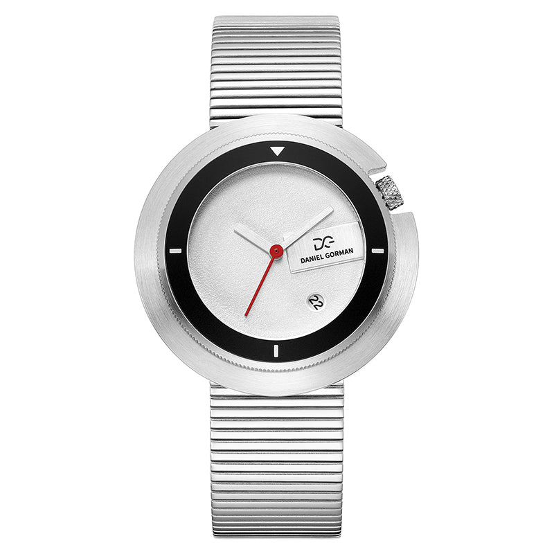 Daniel Gorman Grit Geometry Milan quartz watch featuring a minimalist geometric design with interchangeable dial system and refined modern aesthetics.
