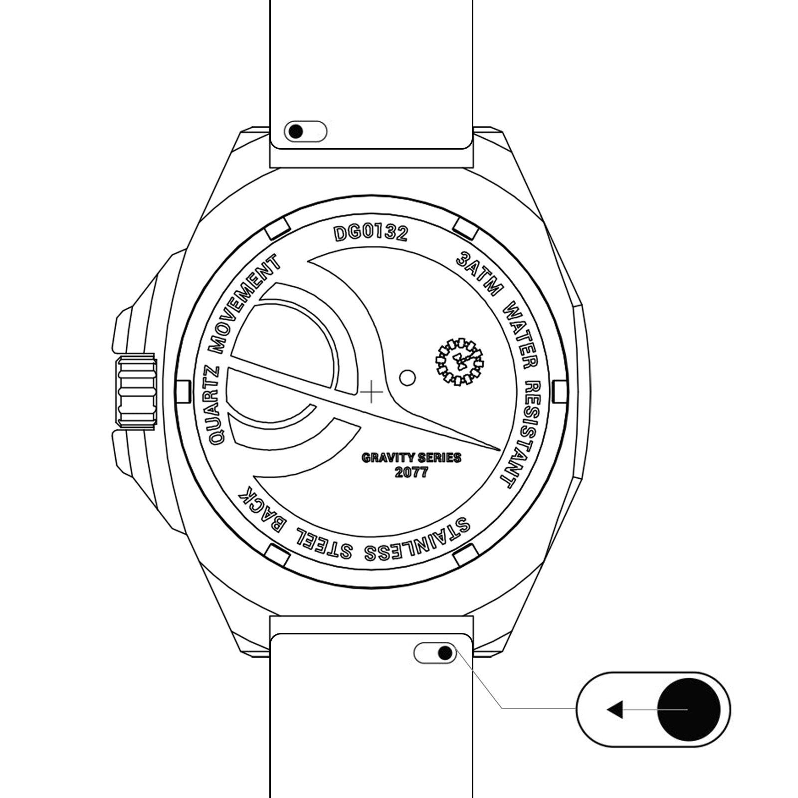 Daniel Gorman 20mm watch strap installation guide showing how to replace and attach a compatible watch strap.