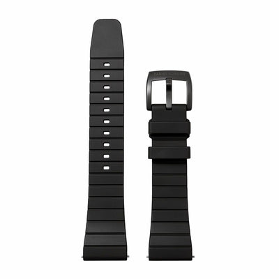 Black interchangeable watch strap for Daniel Gorman DG0131, showcasing a modular design for easy customization.