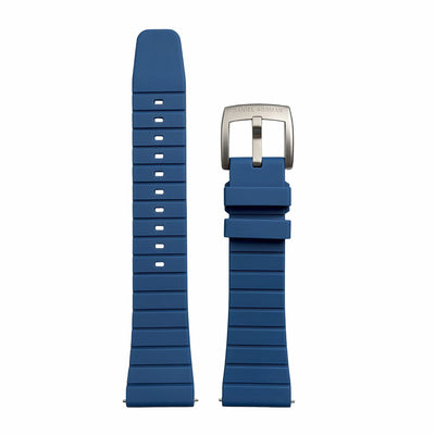 Blue interchangeable watch strap for Daniel Gorman DG0131, showcasing a modular design for easy customization.