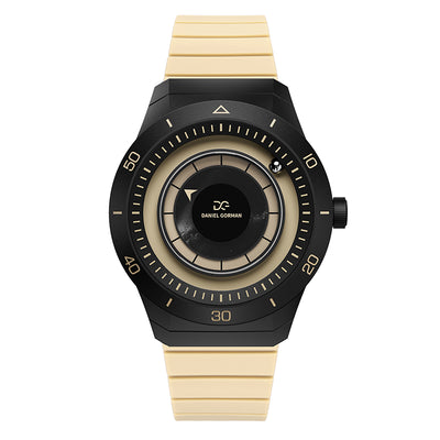 Daniel Gorman Sparkling Galaxy Series Quartz Gravity 2077 watch featuring a cosmic galaxy-inspired design with futuristic aesthetics.