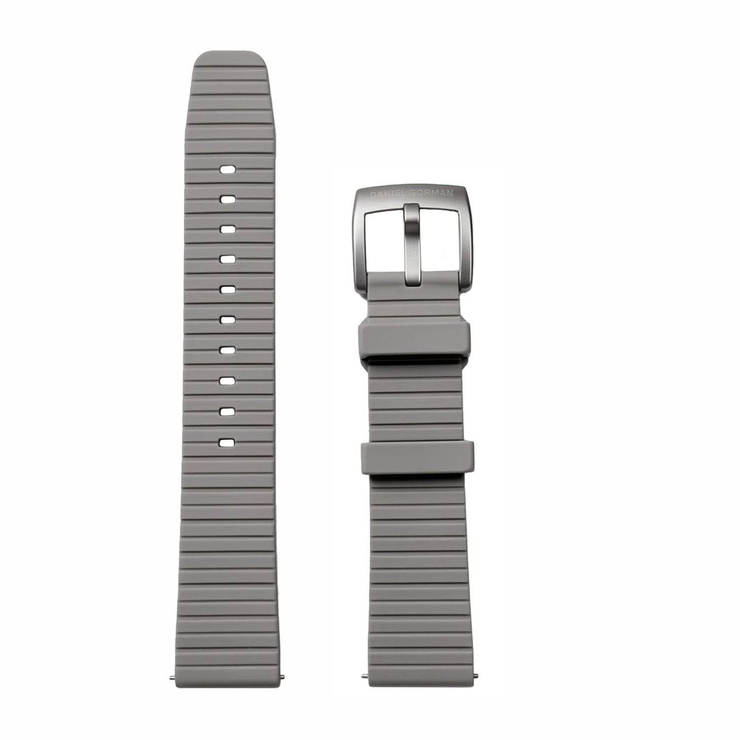 Gray interchangeable watch strap for Daniel Gorman DG0132, highlighting customizable design and versatile styling options.
