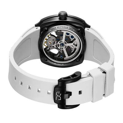 Case back view of Daniel Gorman DG8127.SK mechanical watch showcasing stainless steel construction and precision craftsmanship.