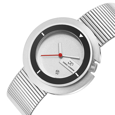 Daniel Gorman Grit Geometry Milan quartz watch featuring a minimalist geometric design with interchangeable dial system and refined modern aesthetics.