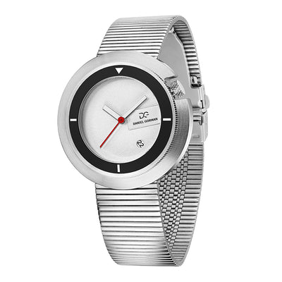 Daniel Gorman Grit Geometry Milan quartz watch featuring a minimalist geometric design with interchangeable dial system and refined modern aesthetics.