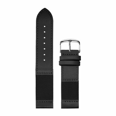 Black interchangeable watch strap for Daniel Gorman DGY000, showcasing a modular design for easy customization.