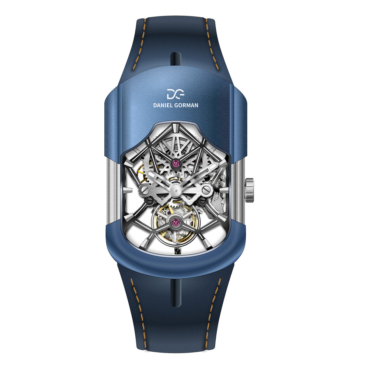 Daniel Gorman Polar Series Greenland.UU blue watch with sapphire glass front view