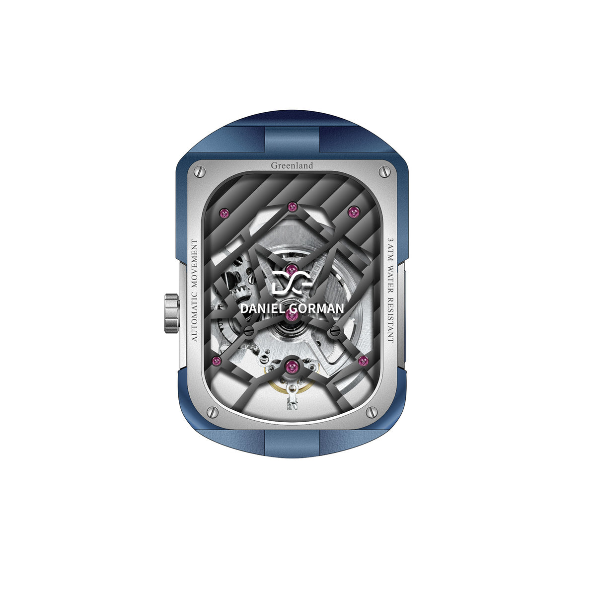 Daniel Gorman Polar Series Greenland.UU blue watch caseback