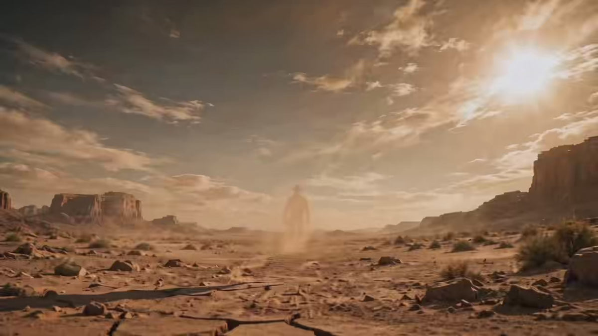 Load video: Daniel Gorman Observer Series—After Work featured in a cinematic retro-futuristic desert scene.